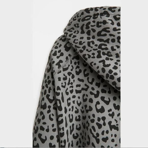 Nili Lotan Janie Cloud Grey Leopard Hoodie XS NWT $325 - Picture 3 of 6